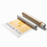 Extra large rolled print featuring a floral design in soft pastel shades.