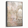Framed abstract architecture wall art showcasing geometric patterns in black, displayed from a side view, perfect for modern interior decor.
