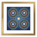 Abstract geometric gold frame with a matte finish, showcasing a modern design suitable for contemporary decor. Ideal for elegant wall displays or art exhibitions.