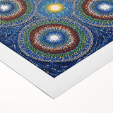 Abstract geometric rolled canvas artwork showcasing vibrant colors and dynamic shapes, perfect for modern home decor. Packaged securely in a protective tube for safe delivery.