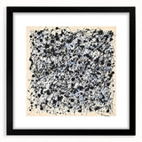 Abstract black frame with mat showcasing colorful splatter art design, ideal for modern home decor, displayed in a front view setting. Perfect for artistic interior styling.