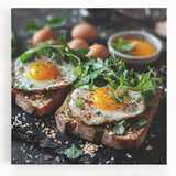Black and white canvas print featuring assorted kitchen dishes, ideal for kitchen wall art.