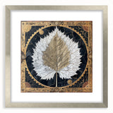 Framed wall art featuring a floral design with vibrant colors, encased in a sleek silver frame with a white mat, perfect for home decor enhancement.