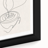 Extra large black wall art featuring colorful, textured food and drink motifs on framed canvas, ideal for living room decor.