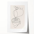 Rolled print of floral art featuring large, vibrant blooms on a soft background, ideal for dining room wall decor.