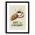 Extra large abstract art print featuring colorful pastries, textured details on a framed black mat.
