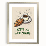 Textured art depicting assorted pastries in muted earth tones on a framed silver mat, ideal for kitchen or dining room decor.