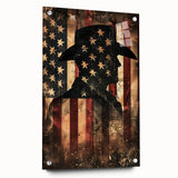 Rustic Cowboy & USA Flag - Patriotic Wall Art for Independence Day