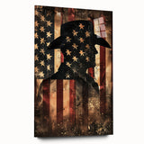 Rustic Cowboy & USA Flag - Patriotic Wall Art for Independence Day
