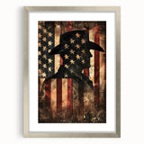 Rustic Cowboy & USA Flag - Patriotic Wall Art for Independence Day