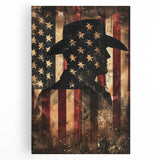 Rustic Cowboy & USA Flag - Patriotic Wall Art for Independence Day