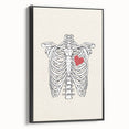 Heart and Skeleton Halloween Wall Art - Gothic Anatomical Decor