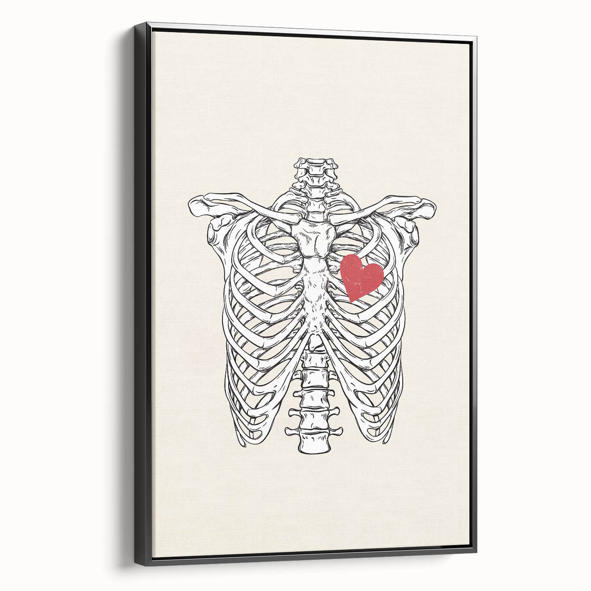 Heart and Skeleton Halloween Wall Art - Gothic Anatomical Decor