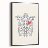 Heart and Skeleton Halloween Wall Art - Gothic Anatomical Decor