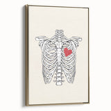 Heart and Skeleton Halloween Wall Art - Gothic Anatomical Decor
