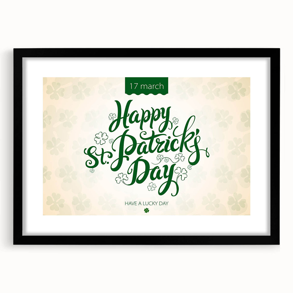 Happy St. Patrick’s Day - Irish Shamrock Wall Art