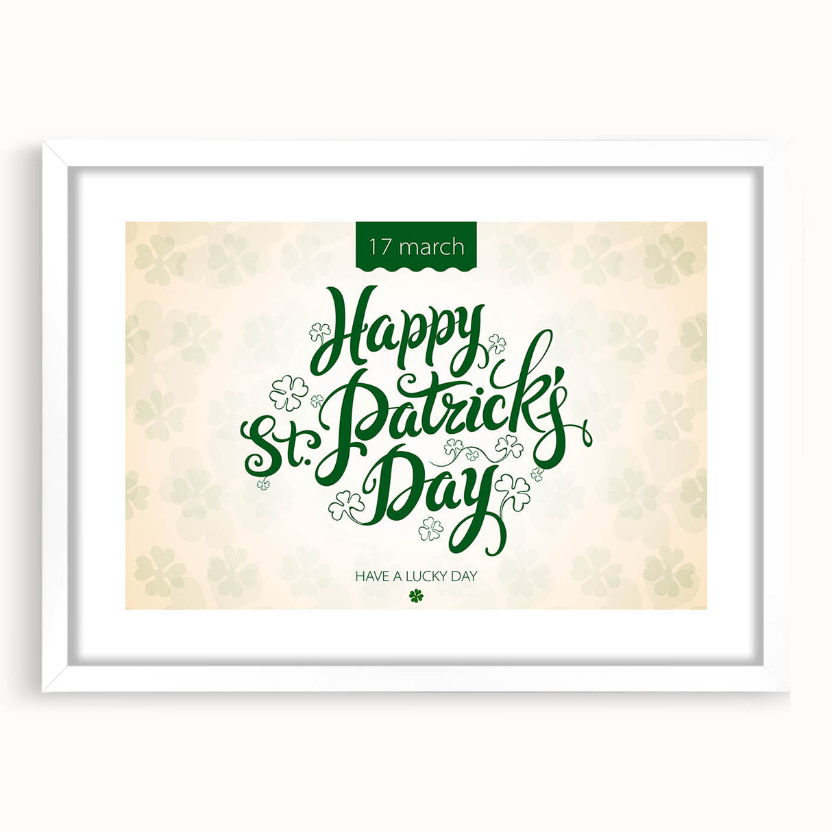 Happy St. Patrick’s Day - Irish Shamrock Wall Art