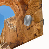 Large abstract wall art depicting Ethiopian scenery in muted earth tones on acrylic glass, suitable for dining room ambiance.