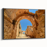 Framed canvas featuring a black and white Ethiopian landscape, ideal for bedroom decor.