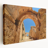 Large art depicting an Ethiopian landscape on stretched canvas, featuring earthy tones, ideal for kitchen wall art.
