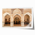 Extra large rolled print of a Moroccan landscape with vibrant floral elements, ideal for art wall dining room.
