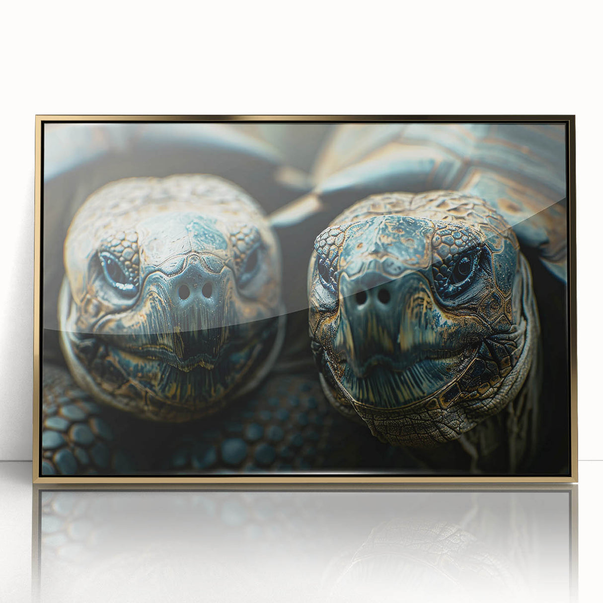 Framed acrylic print of a Seychelles scenery in gold tones, ideal for modern art wall decor.