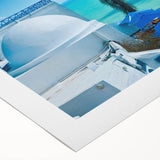 Art deco poster featuring a Tunisian landscape in muted earth tones on rolled canvas, suitable for dining room wall art.