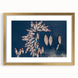 Extra large abstract art print depicting a textured scenery of Bangladesh, in a gold frame, ideal for living room decor.