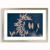 Textured abstract art print of a Bangladesh scenery in muted earth tones on a framed silver mat, suitable for bedroom art.