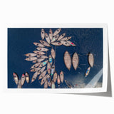 Extra large rolled print of a serene Bangladesh landscape with vibrant green and blue tones, ideal for art wall dining room.