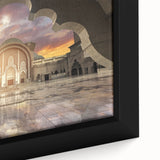 Extra large framed canvas featuring a textured depiction of a Malaysian landscape in vibrant colors.