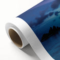 Art Deco poster of a serene Maldivian beach on rolled canvas, ideal for nursery wall art or dining room ambiance.