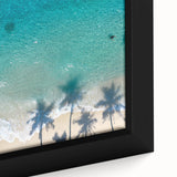 Extra large framed canvas featuring a textured, colorful abstract design, ideal for living room ambiance.