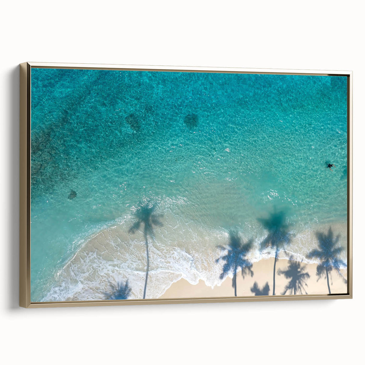 Framed canvas landscape painting of a Philippine scenery in muted earth tones, ideal for bedroom wall art.
