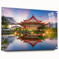 Large abstract wall art of a Taiwan scenery in vibrant colors on acrylic glass, suitable for bedroom or dining room decor.