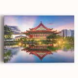 Black and white large canvas print of a Taiwanese landscape, ideal for kitchen wall art.