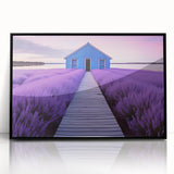 Large abstract wall art of Perth skyline in muted gray and blue tones on a framed acrylic.