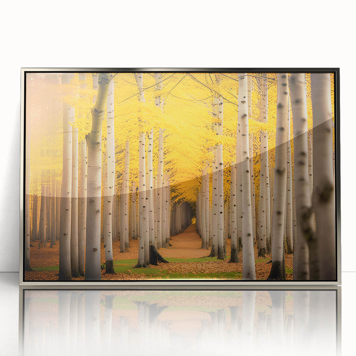 Mid-century modernist art depicting Yukon scenery in muted earth tones on a framed acrylic, suitable for nursery wall art.