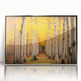 Mid-century modernist art depicting Yukon scenery in muted earth tones on a framed acrylic, suitable for nursery wall art.