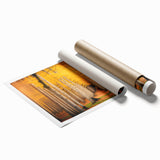 Extra large rolled print depicting a serene Yukon landscape with soft floral elements.