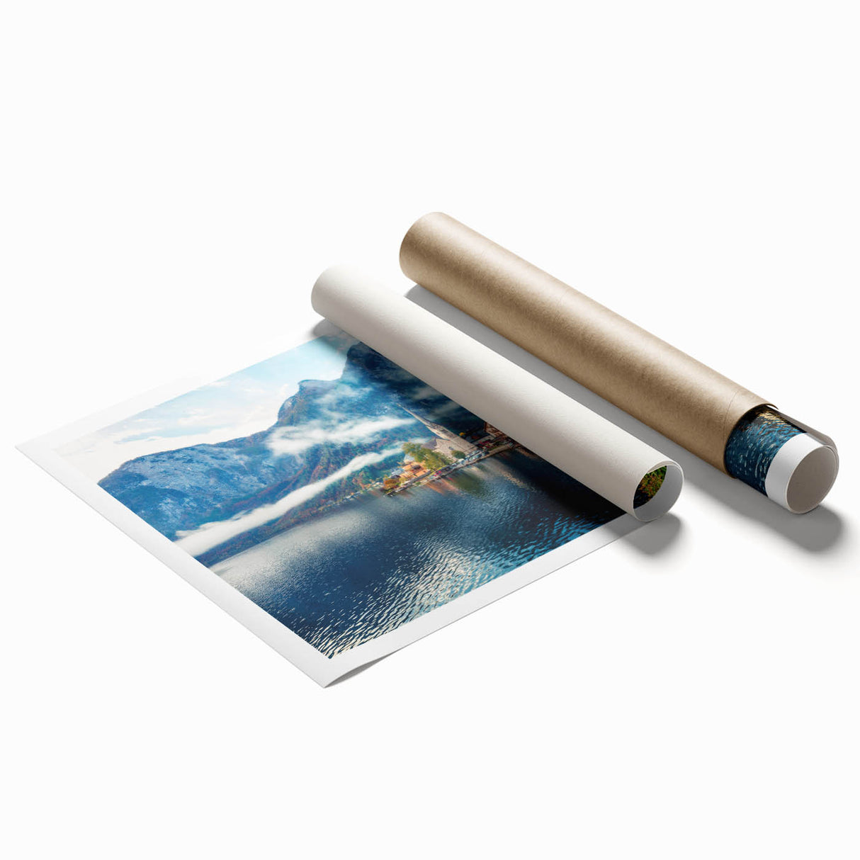 Extra large rolled print of a floral scene in Austria, using soft pastel shades, ideal for classy bathroom wall art.
