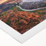 Art deco poster of a European Bulgarian scenery in muted earth tones on rolled canvas, suitable for dining room decor.