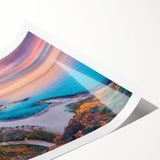 Extra large wall art featuring line art flowers in soft pastel shades on a rolled canvas, ideal for large living room decor.