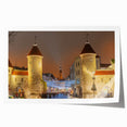 Extra large rolled print of a European scenic landscape, featuring vibrant green and blue hues.