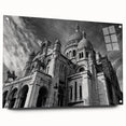 Acrylic print of Paris skyline with earthy tones, ideal for dining room decor.
