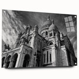 Acrylic print of Paris skyline with earthy tones, ideal for dining room decor.
