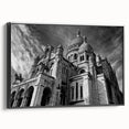 Black and white framed canvas of a vintage Paris landscape, ideal for bedroom wall decor.