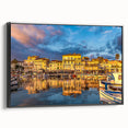 Black and white vintage poster art of a South France landscape on framed canvas, suitable for bedroom decor.