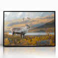 Large abstract wall art depicting a Greenlandic landscape in muted greens and blues on a framed acrylic.