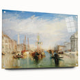 Acrylic print of Venice scenery with muted blue and peach tones, ideal for dining room decor.